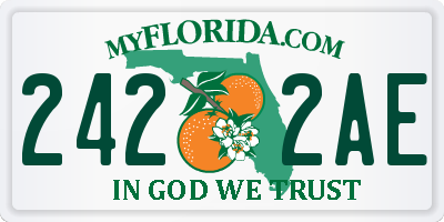 FL license plate 2422AE