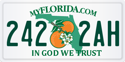 FL license plate 2422AH