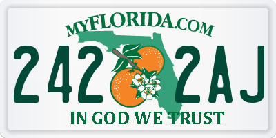 FL license plate 2422AJ