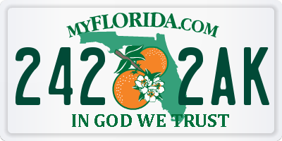 FL license plate 2422AK