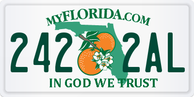 FL license plate 2422AL
