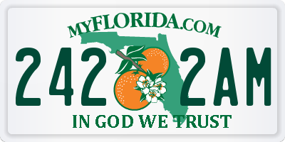 FL license plate 2422AM