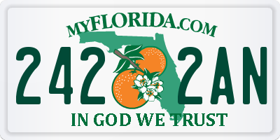 FL license plate 2422AN