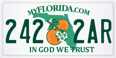 FL license plate 2422AR