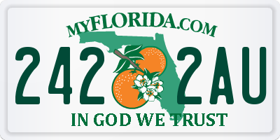 FL license plate 2422AU