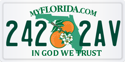 FL license plate 2422AV
