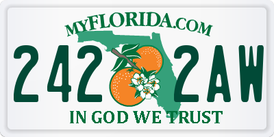 FL license plate 2422AW