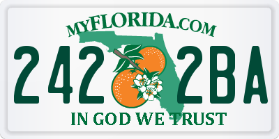 FL license plate 2422BA