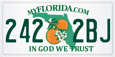 FL license plate 2422BJ