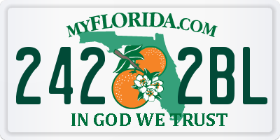FL license plate 2422BL