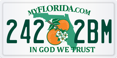 FL license plate 2422BM