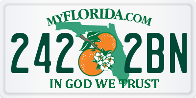 FL license plate 2422BN