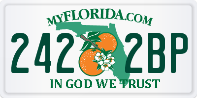 FL license plate 2422BP