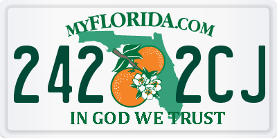FL license plate 2422CJ