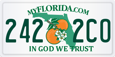 FL license plate 2422CO