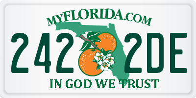 FL license plate 2422DE