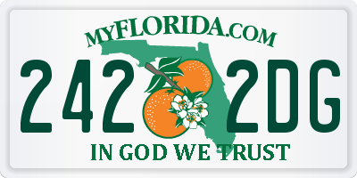 FL license plate 2422DG