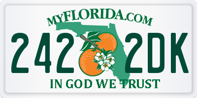 FL license plate 2422DK