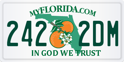 FL license plate 2422DM