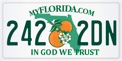 FL license plate 2422DN