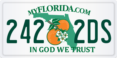 FL license plate 2422DS