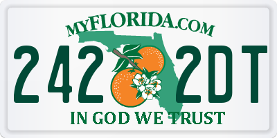 FL license plate 2422DT