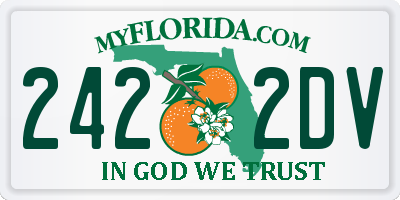 FL license plate 2422DV