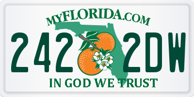 FL license plate 2422DW