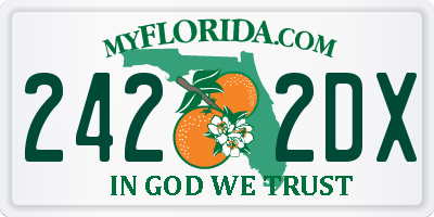 FL license plate 2422DX