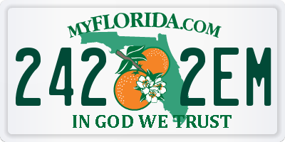 FL license plate 2422EM