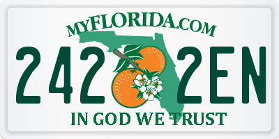 FL license plate 2422EN