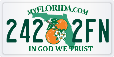 FL license plate 2422FN