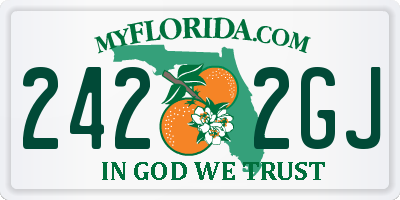 FL license plate 2422GJ