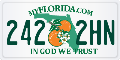 FL license plate 2422HN