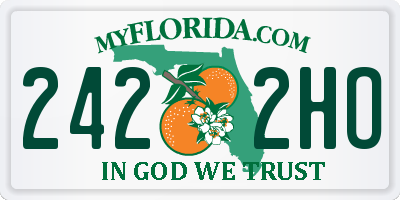 FL license plate 2422HO