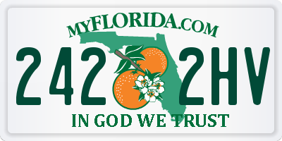 FL license plate 2422HV