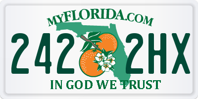 FL license plate 2422HX