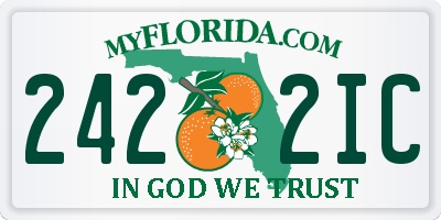 FL license plate 2422IC