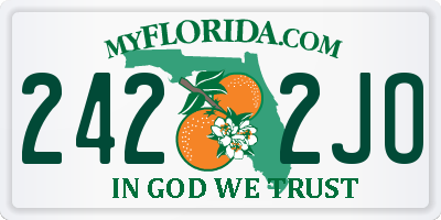 FL license plate 2422JO