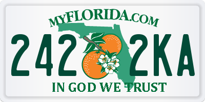 FL license plate 2422KA