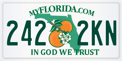 FL license plate 2422KN