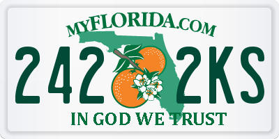 FL license plate 2422KS