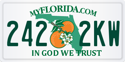 FL license plate 2422KW