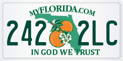 FL license plate 2422LC