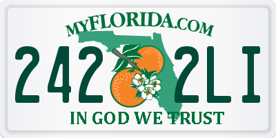 FL license plate 2422LI