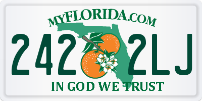 FL license plate 2422LJ