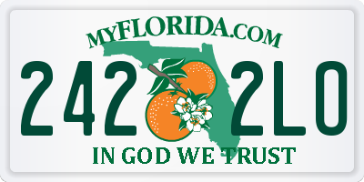 FL license plate 2422LO