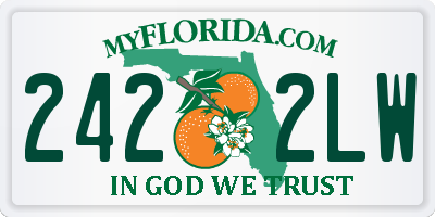 FL license plate 2422LW