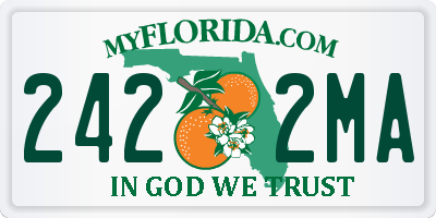 FL license plate 2422MA