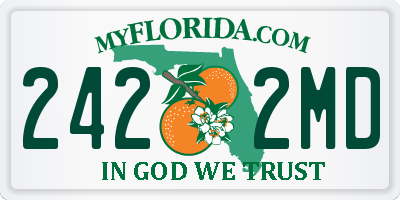 FL license plate 2422MD